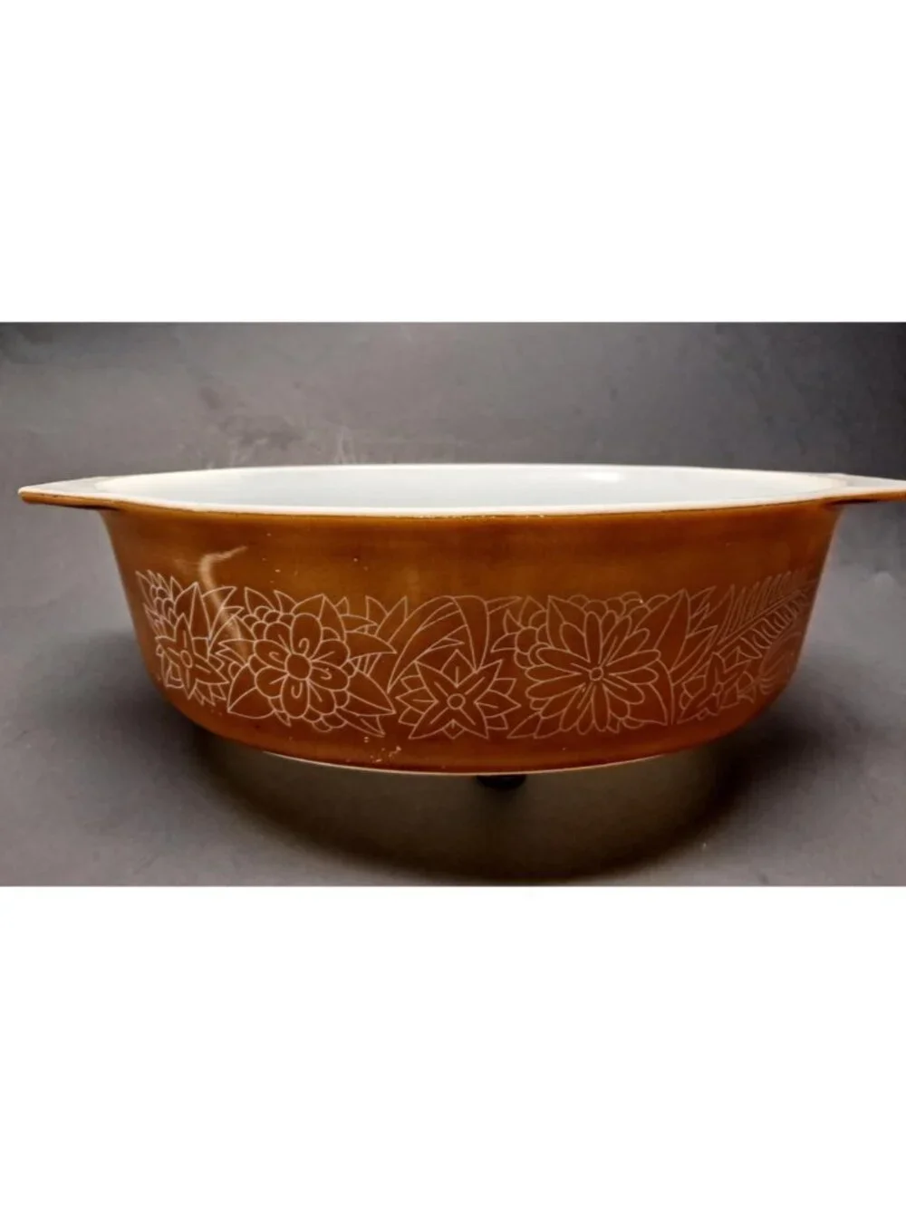 Vintage Pyrex Woodland Handled  2.5 L. Casserole Dish ca. 1978-1983